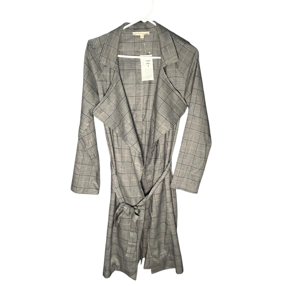 Hot & Delicious NWT Women's Open Front Long Suit Jacket M Plaid
